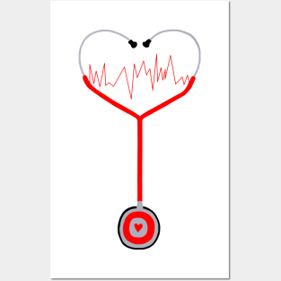 Heartbeat Stethoscope Posters and Art